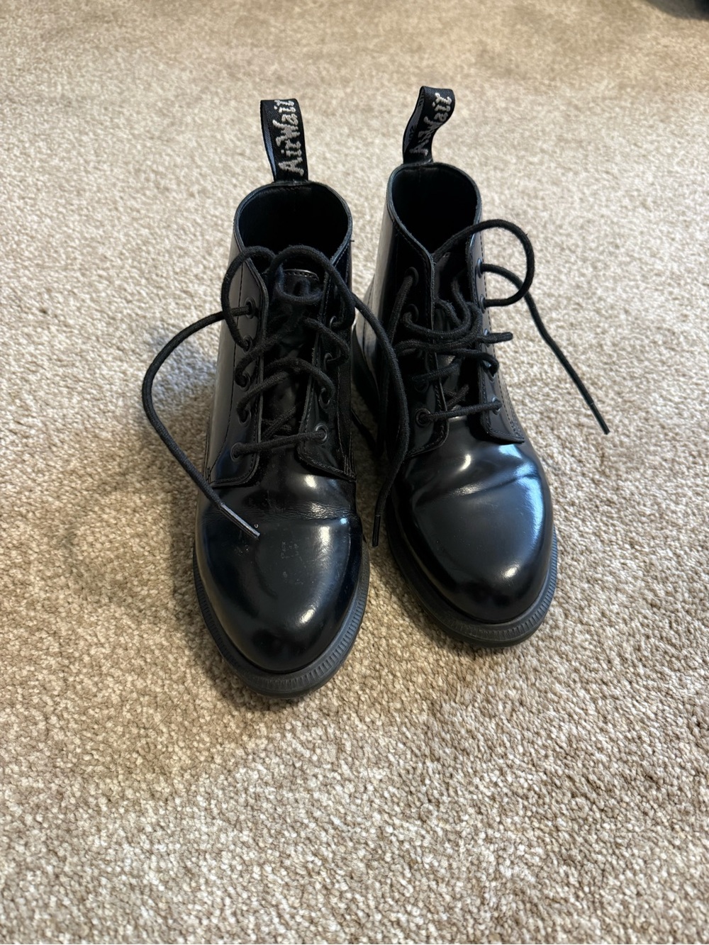 Dr. Martens Black Patent Lace-Up Boots - Men's
